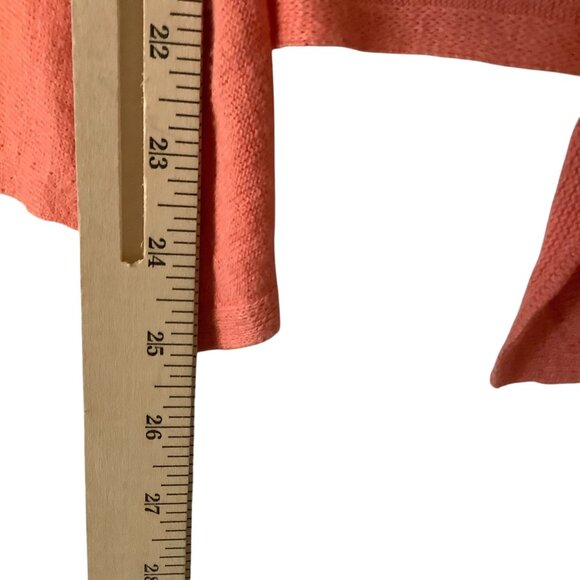 J. Jill Womens Open Front Cardigan Medium Petite Coral Linen Blend - Picture 5 of 7